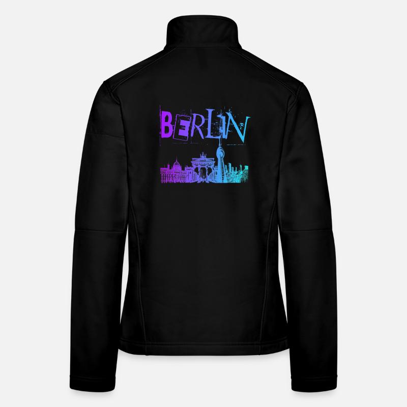 Berlin Skyline Panorama Frauen Softshelljacke