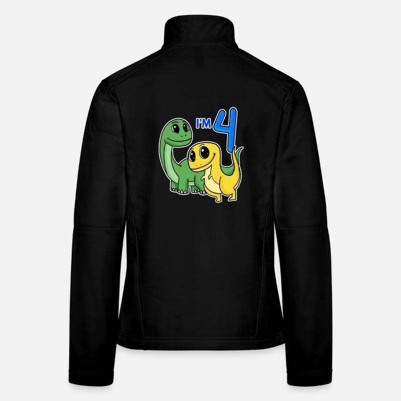 4 years old - 4th birthday dinosaur Women's Softshell Jacket