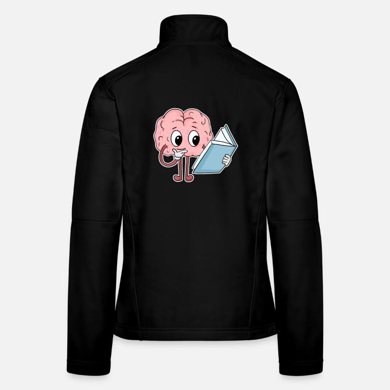 Lesen Gehirn lustig Buch Bücher Frauen Softshelljacke