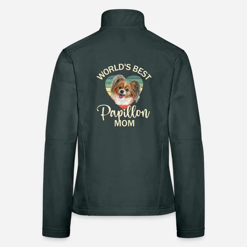 Hund Papillon Zwergspaniel Frauen Softshelljacke