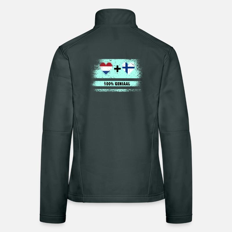Drapeau 100% Genius de la Finlande et des Pays-Bas Veste en tissu softshell Femme