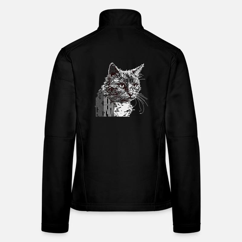ASCII Cat - Frauen Softshelljacke - Schwarz