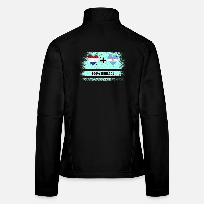 Drapeau 100% Genius de l’Argentine et des Pays-Bas Veste en tissu softshell Femme