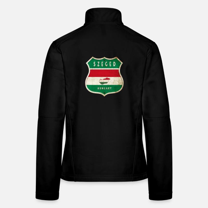 Szeged Ungarn Wappen Flaggen Design - Frauen Softshelljacke - Schwarz
