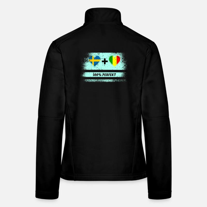 Mali und Schweden 100% perfekt / Geschenk - Frauen Softshelljacke - Schwarz