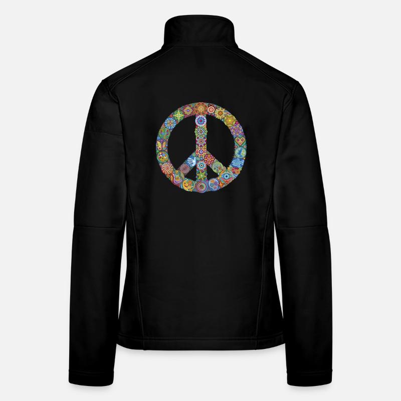 Mehr-Frieden-Feiern-Zeichen Frauen Softshelljacke