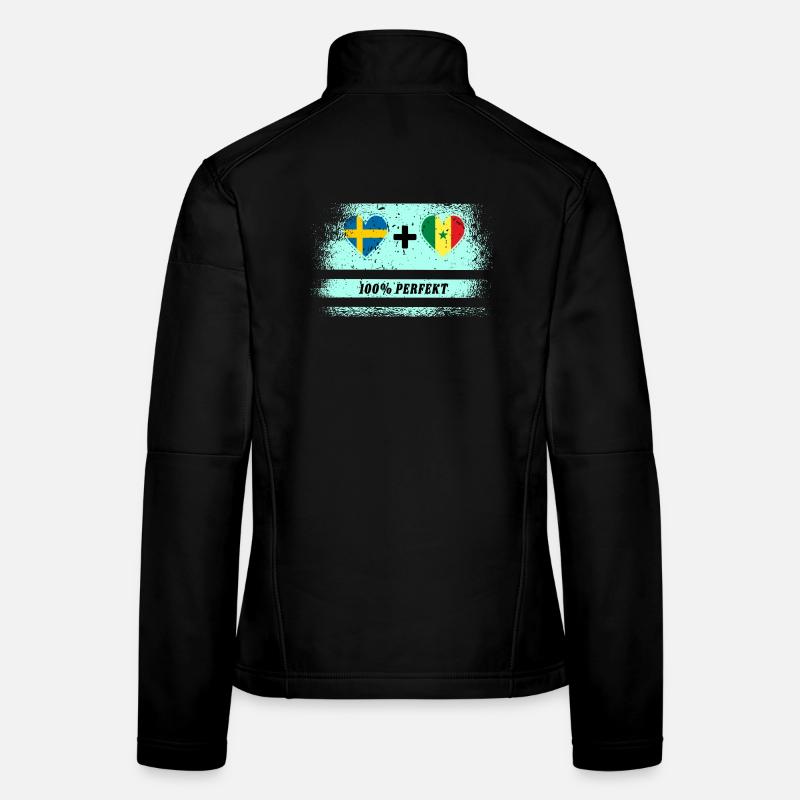 Senegal und Schweden 100% perfekt / Geschenk - Frauen Softshelljacke - Schwarz