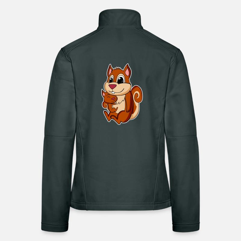 Famille d’écureuils - Écureuil avec bébé Veste en tissu softshell Femme