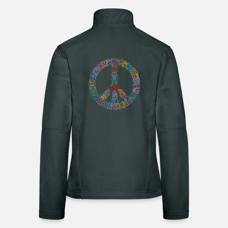 Peacezeichen-Figuren Frauen Softshelljacke