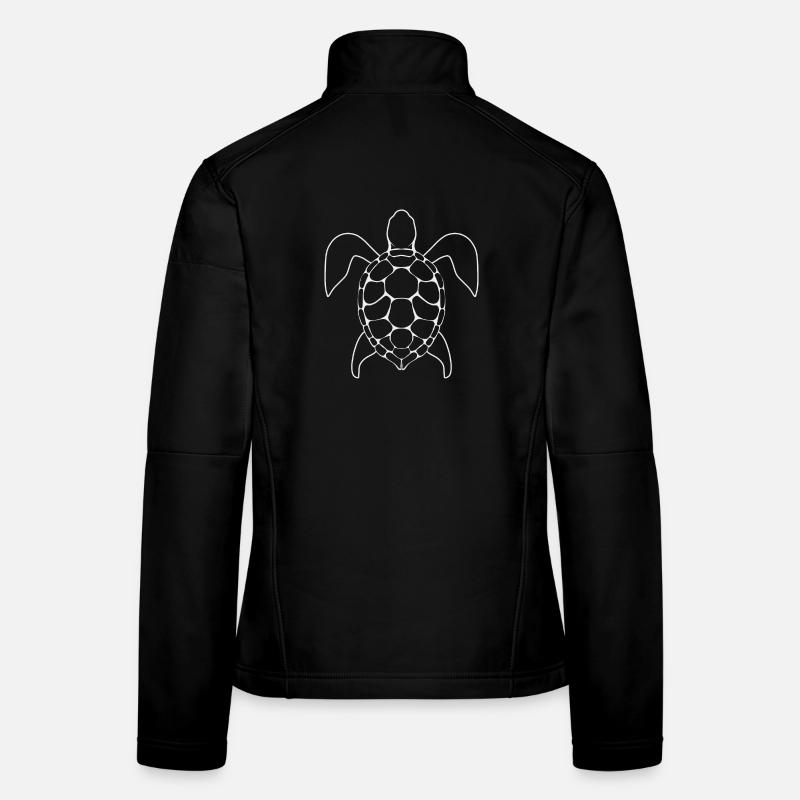 Turtle Lineart - Women's Softshell Jacket - black