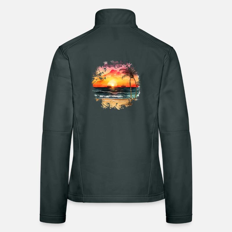 Sunset to Tropical Beach Women's Softshell Jacket