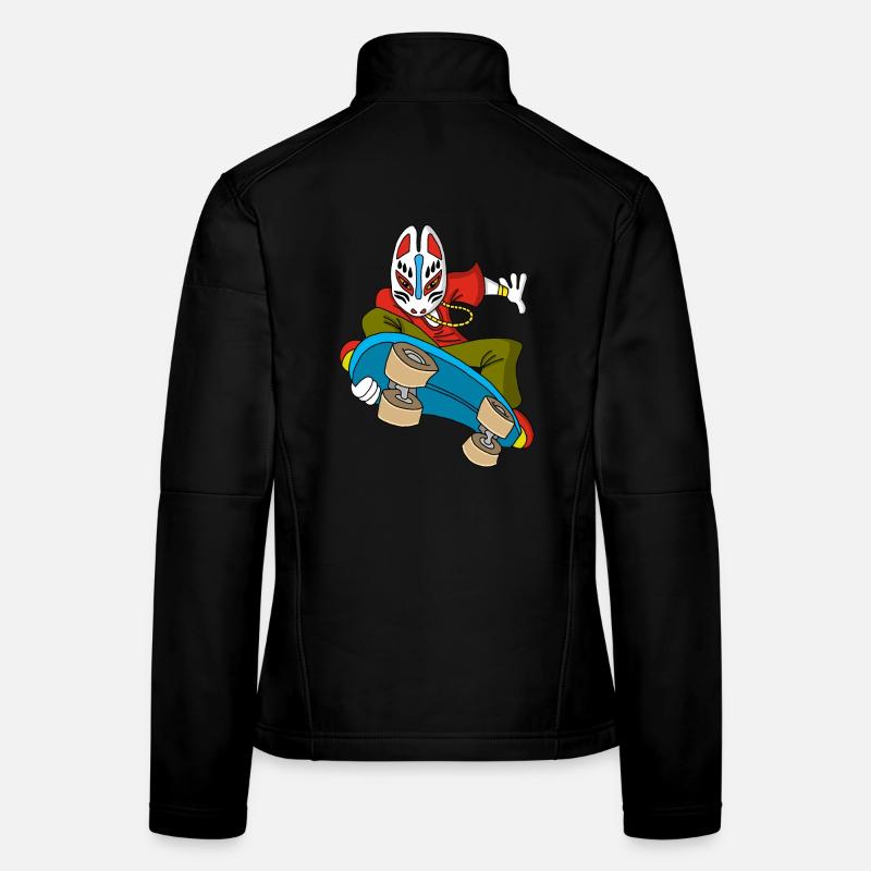 Strange fox on skateboarding Women's Softshell Jacket