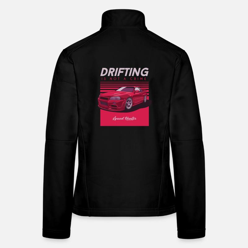 Drifting is Not a Crime Car Art - Women's Softshell Jacket - black
