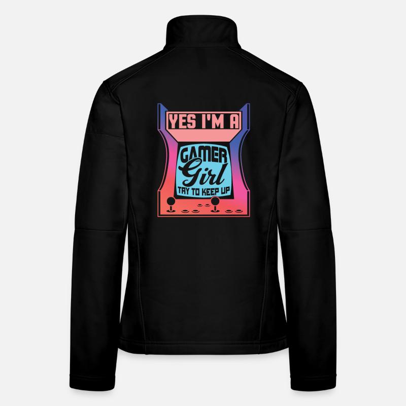 Ja, ich bin ein Gamer-Mädchen, das versucht, Schritt zu halten, Spiele lustig Frauen Softshelljacke