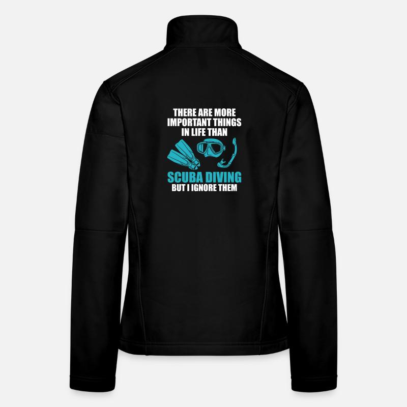 Scuba Diver Apnée Océan Design Veste en tissu softshell Femme
