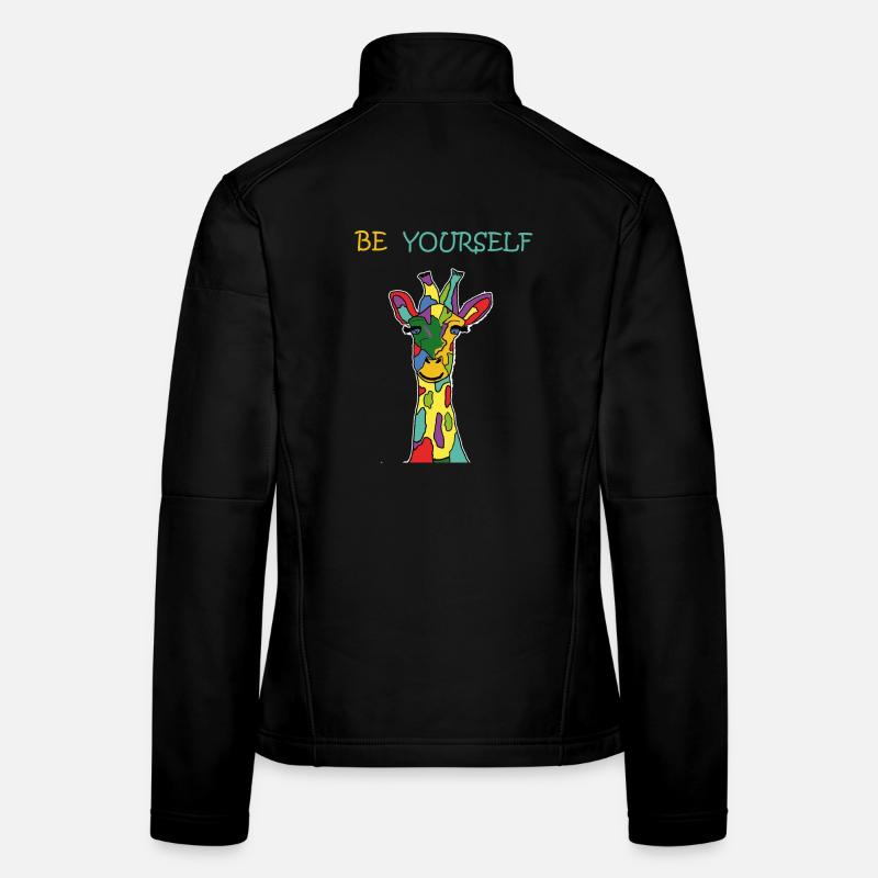 Giraffe Be Yourself Sei Du Selbst Bunt Anders - Frauen Softshelljacke - Schwarz