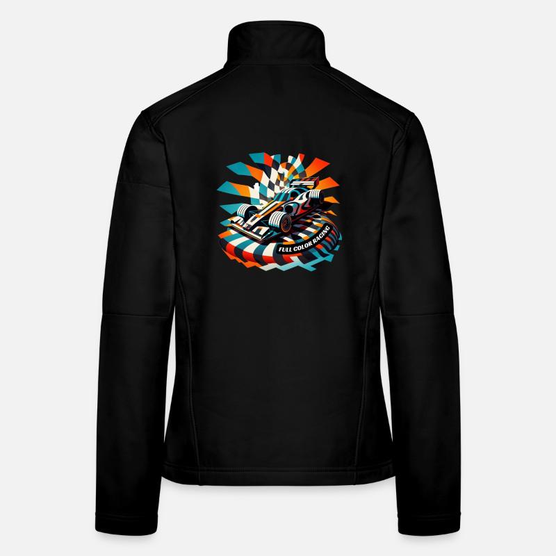 Full Color Racing Car Artwork Women's Softshell Jacket