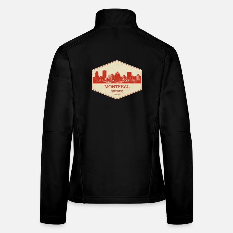 Montreal Skyline Retro Siegel Frauen Softshelljacke