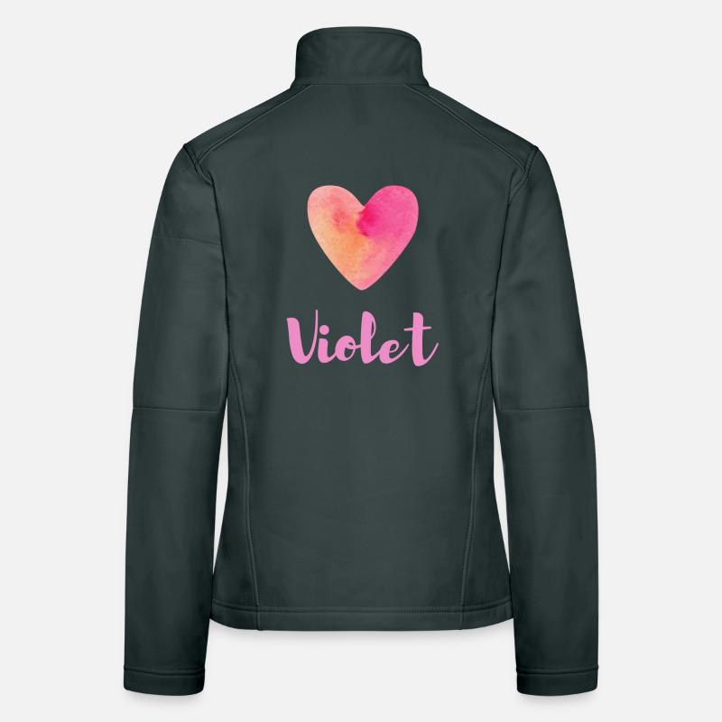 Violet Rosa Herz Mädchen Pastel Aesthetic Tee Frauen Softshelljacke