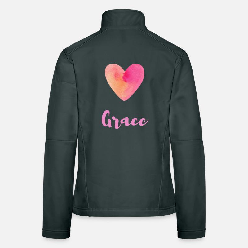 Grace Rosa Herz Mädchen Aesthetic Geschenk Tee Frauen Softshelljacke
