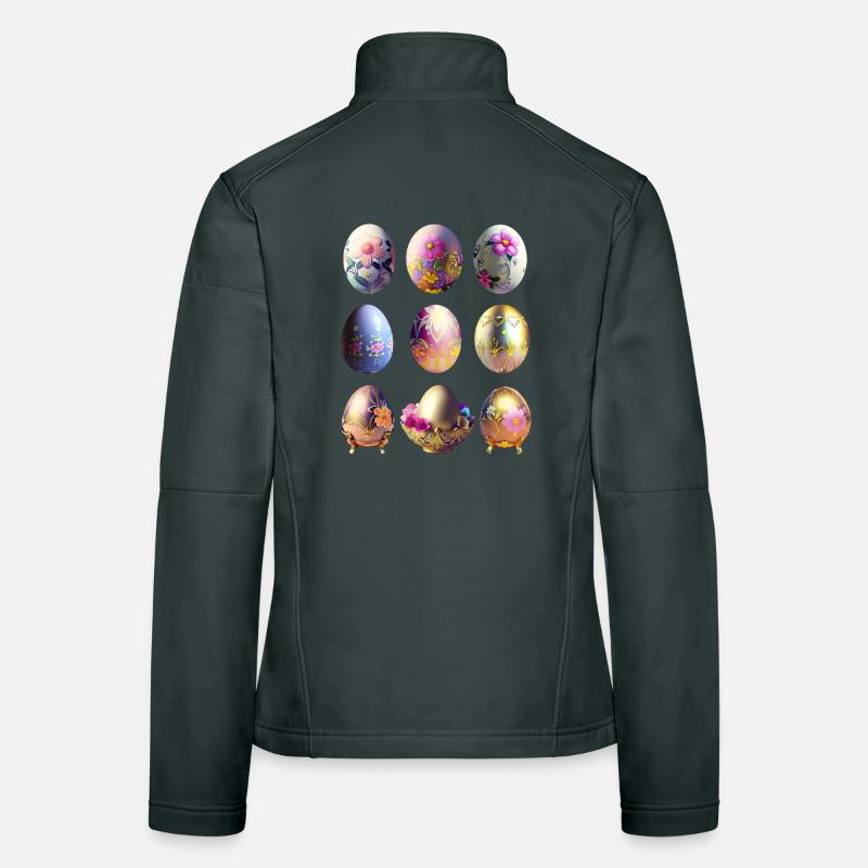 Colorful Easter Eggs Sticker Set Women's Softshell Jacket