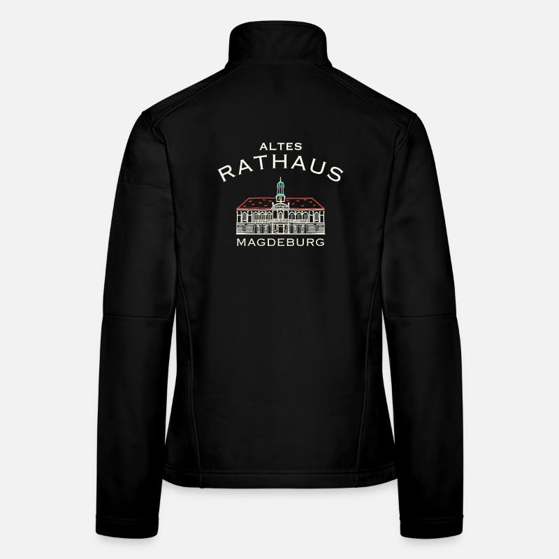Magdeburg Altes Rathaus, Sachsen-Anhalt - Frauen Softshelljacke - Schwarz