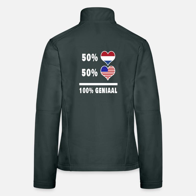Drapeau 100% Genius des États-Unis et des Pays-Bas Veste en tissu softshell Femme