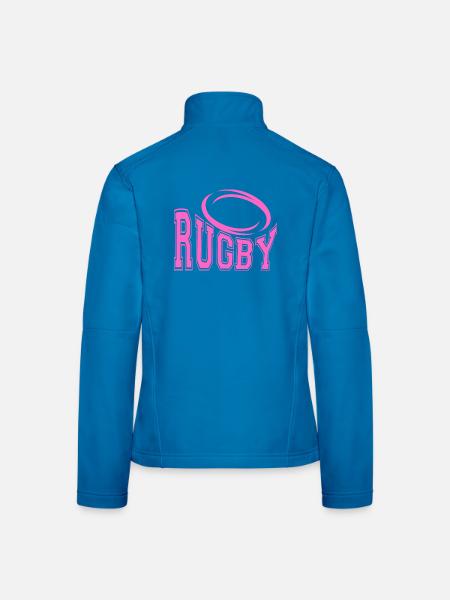 Women's Rugby - Women's Rugby Fans T-Shirt - Women's Softshell Jacket - black - Back