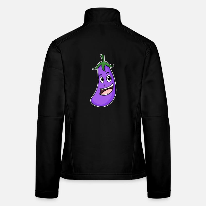 Motif aubergine Veste en tissu softshell Femme
