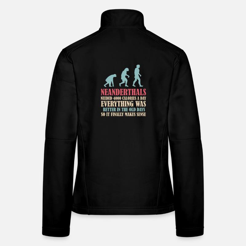 Neanderthal prehistoric primate anthropologist Women's Softshell Jacket