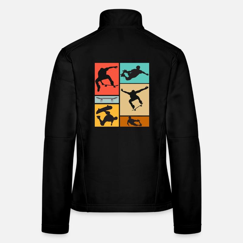Skateboarding Cool Skateboarder Collage Colorful Women's Softshell Jacket