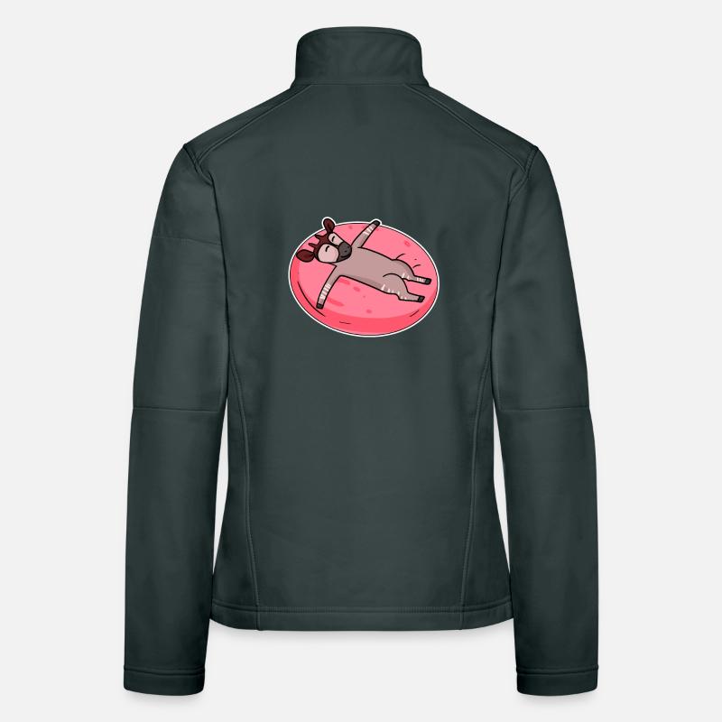 Sleeping okapi forest giraffe Women's Softshell Jacket
