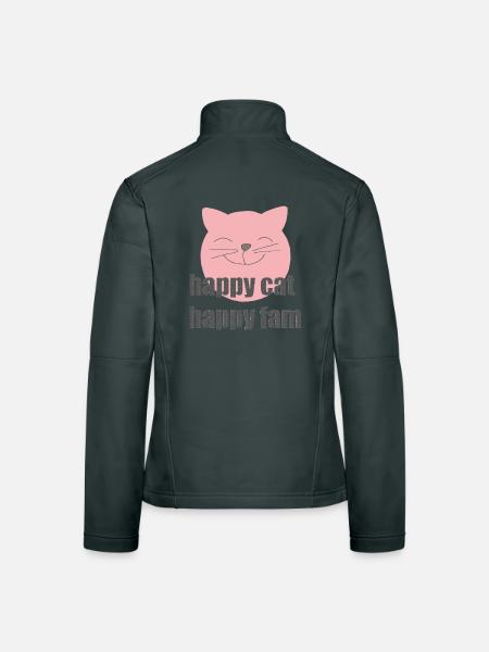 Happy Cat - Women's Softshell Jacket - black - Back