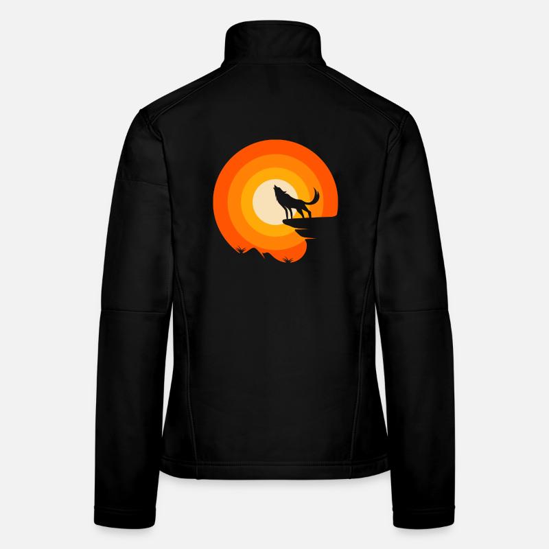 Wolf ist mein Krafttier - Frauen Softshelljacke - Schwarz