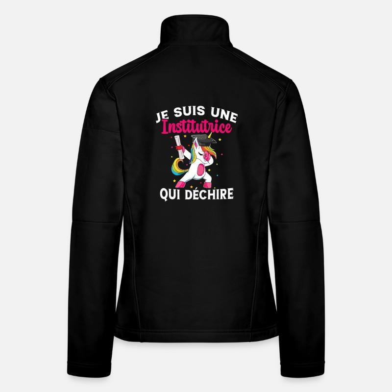 Femme Institutrice Qui Déchire Idée Enseignant Veste en tissu softshell Femme