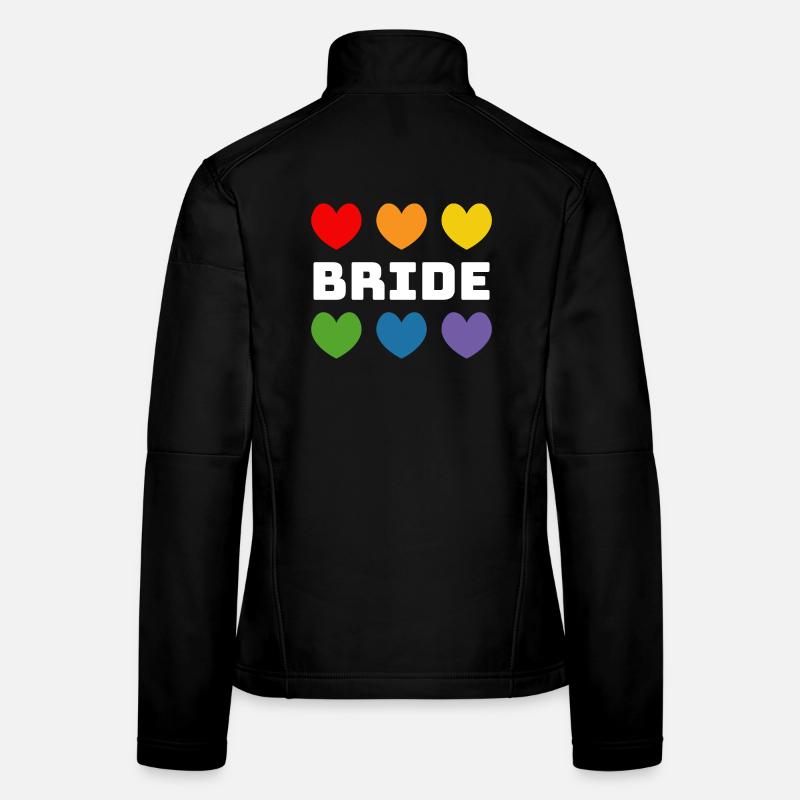 Regenbogenherzchen Bride weiss Frauen Softshelljacke