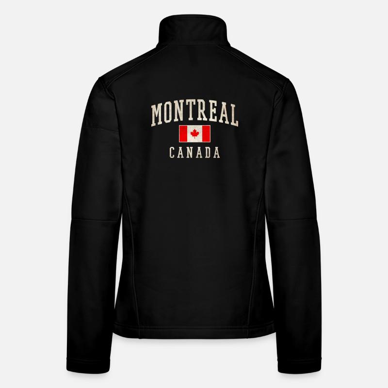 Drapeau de Montréal, Canada, en détresse Veste en tissu softshell Femme