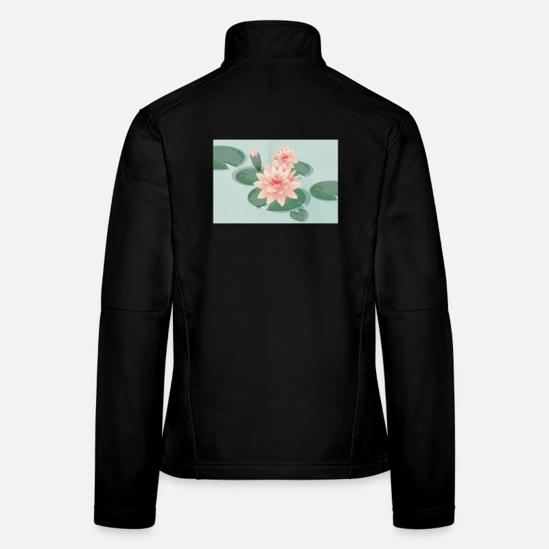 Fleurs de nénuphars avec bourgeon dans l’étang de nénuphars Veste en tissu softshell Femme