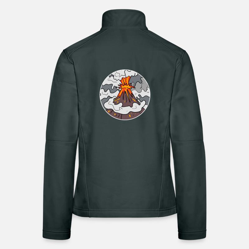 Volcano Mountain Circle Mountains Volcanoes Women's Softshell Jacket