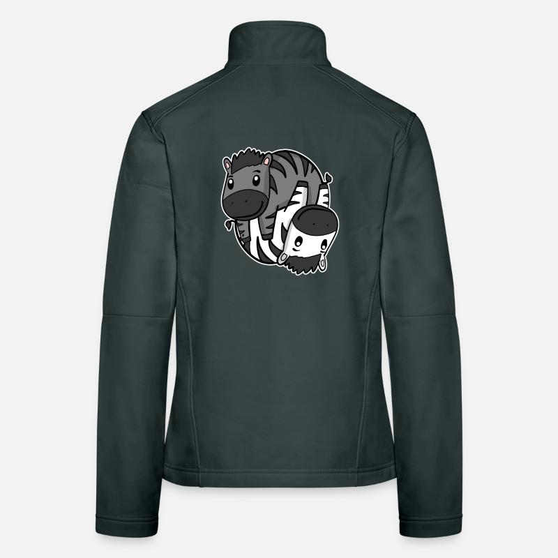 Zebra Yin Yang Symbol Frauen Softshelljacke