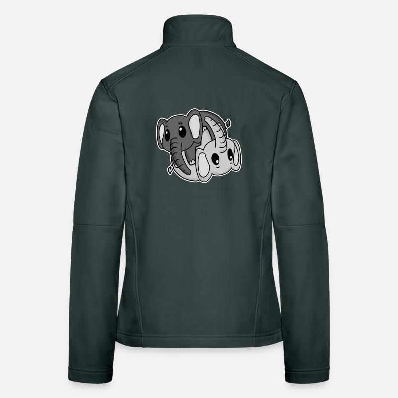 Elephant Yin Yang Symbol Women's Softshell Jacket