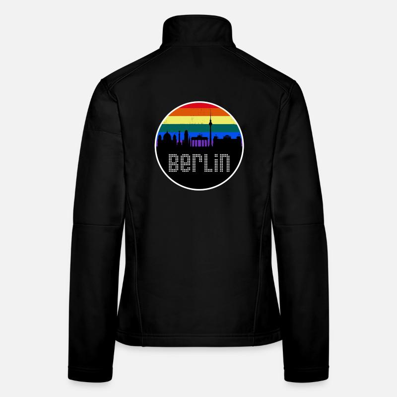 Berlin Skyline Regenbogen Frauen Softshelljacke