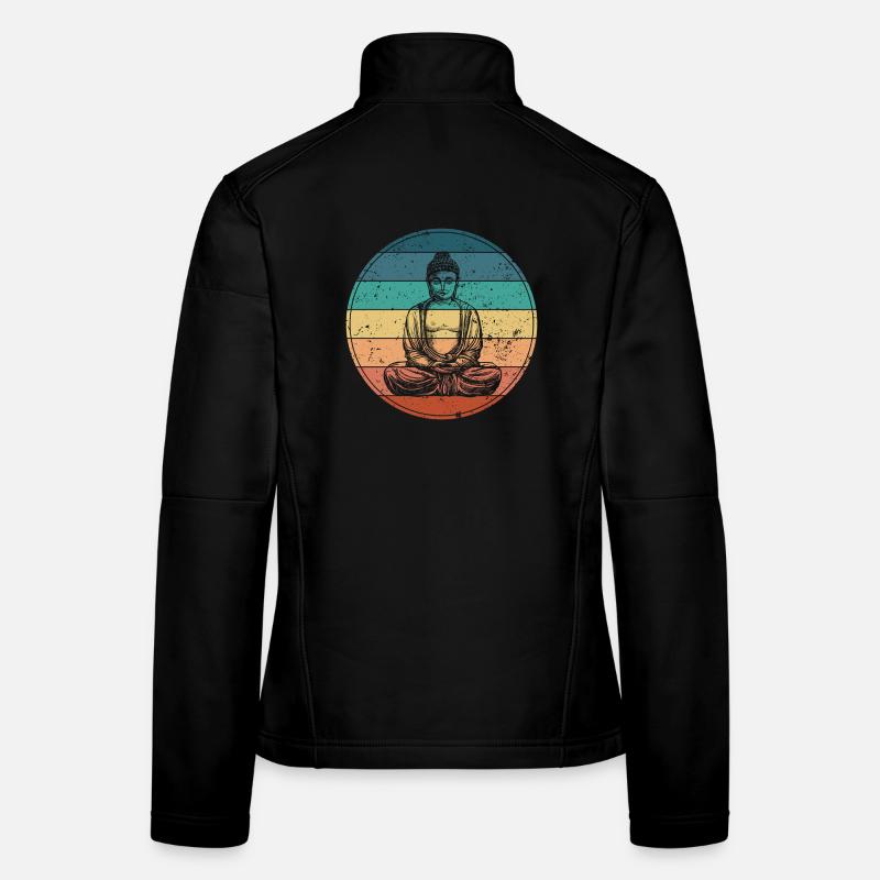 Buddha en Méditation Arc-en-Ciel Veste en tissu softshell Femme