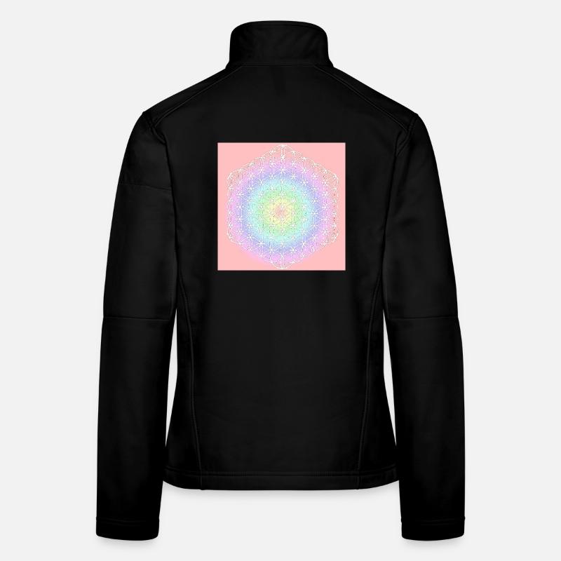 Blume des Lebens weiß - 5. Dimension - Frauen Softshelljacke - Schwarz