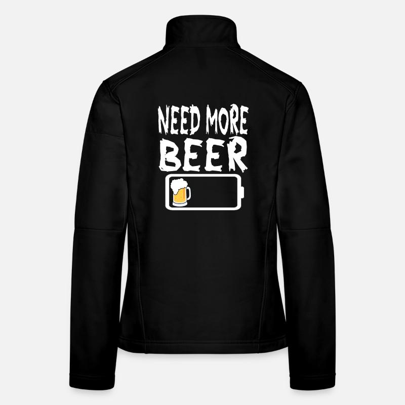 Batterie faible Besoin de plus de bière Veste en tissu softshell Femme