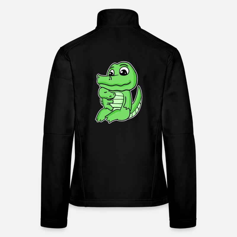 Famille Crocodile - Crocodile avec bébé Veste en tissu softshell Femme