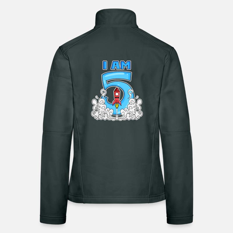 5 Birthday Boy Astronaut Rocket - five years Women's Softshell Jacket