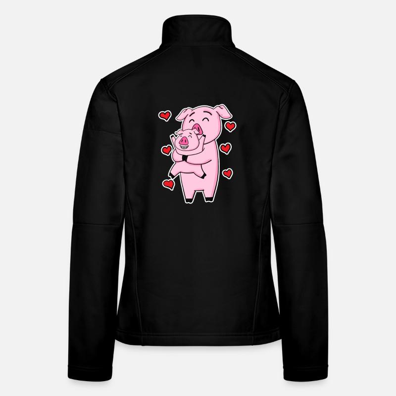 Famille de cochons - Cochon avec bébé Veste en tissu softshell Femme