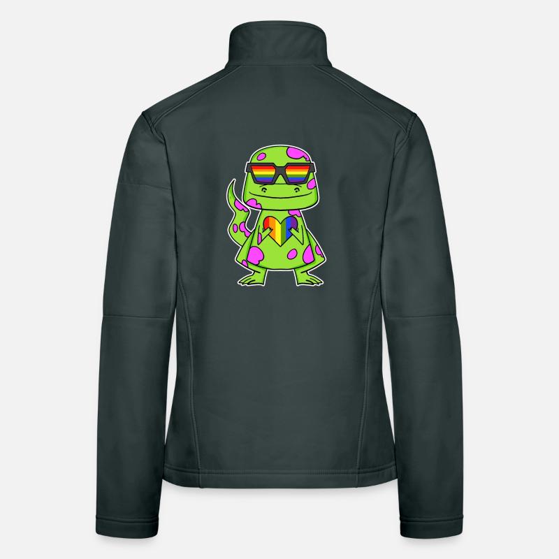 Dino Regenbogen Herz Dinosaurier Frauen Softshelljacke
