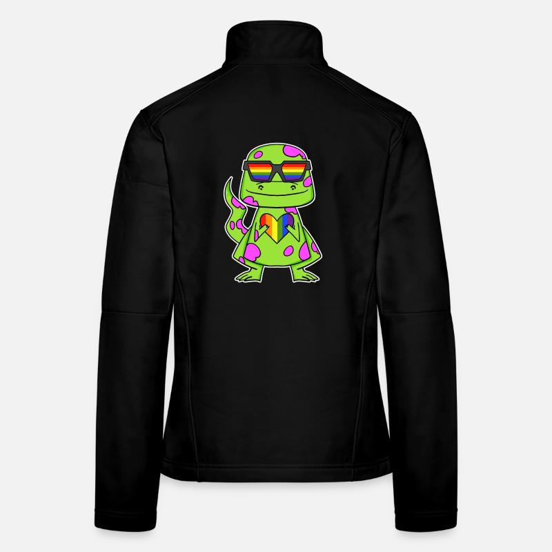Dino Regenbogen Herz Dinosaurier Frauen Softshelljacke